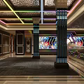 Luxurious KTV Interior Design With Colorful Neon Lighting And Modern Decor Elements 3d model