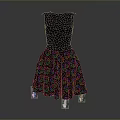 Fashionable Black Sleeveless A Line Dress Featuring Colorful Spiral Patterns Skirt Design