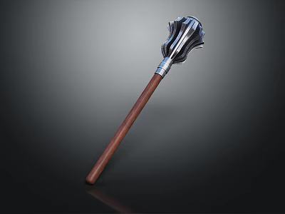 Lion Head Designed Hammer With Metallic Head And Wooden Handle 3d model