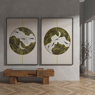 New Chinese abstract painting abstract decorative painting 3d model