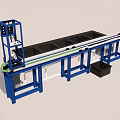 Heavy Duty Industrial Equipment with Blue Frame Long Processing Tank Green Conveyor and Black Container