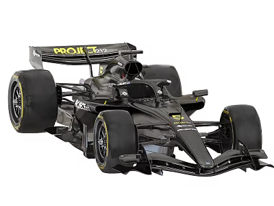 Black Prolific Formula 1 Race Car With Aerodynamic Design And Large Wheels 3d model
