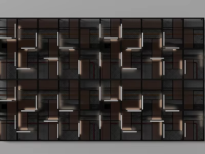 Contemporary Ceiling Design With Interlocking Geometric Panels And Built In LED Lights 3d model