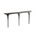 Modern Wooden Console Table With Sleek Top And Unique Curved Legs Design