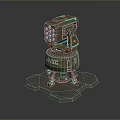 Turret Turntable Railgun Sci-fi Tower Defense Game Tower Defense Sci-fi Turret Game Turret Game Battery 3d model