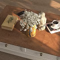 Elegant Decorative Ornament Set With Vase Books Coffee Cup And Small Decor Items For Coffee Table