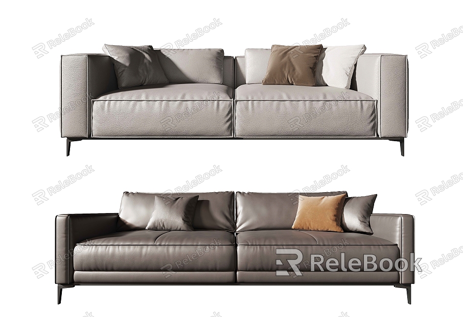 modern double sofa double leather sofa model