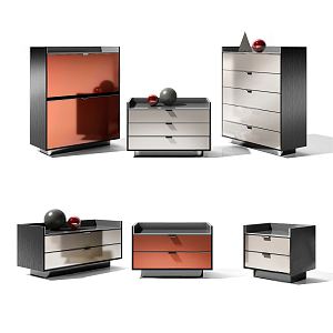 Modern Bedside Cabinet Storage Cabinet Combination 3d model