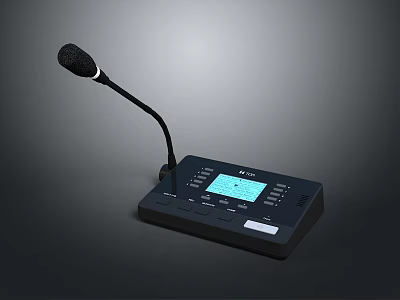 Practical Black Household Daily Use Microphone Device With Screen And Control Buttons 3d model