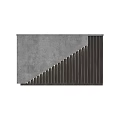 Modern Concrete Reception Desk With Geometric Design And Vertical Slat Details