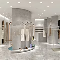 Modern Clothing Store Interior With Stylish Mannequins Clothing Racks And Green Plants