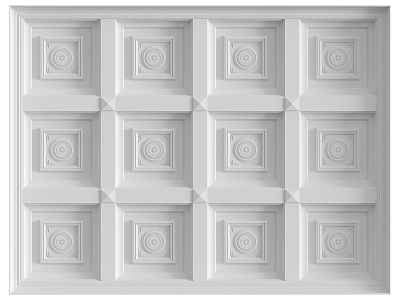 Ceiling plaster background wall lattice board box board square plaster texture board sofa TV decorative wall ceiling 3d model