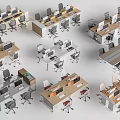 Modern Office Desks With Ergonomic Chairs Computer Monitors And Workspace Layouts