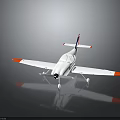White Propeller Aircraft With Orange Blue Wing Tail Accents In Aerospace Design