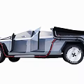 Detailed 3D Rendering of Concept Car With Exposed Engine Battery and Components