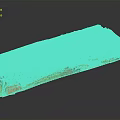 Detailed 3D Terrain Model With Green Vegetation And Yellow Land Undulating Topography