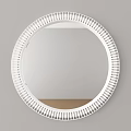 Round White Mirror With Intricate Woven Frame For Modern Interior Decor 3d model