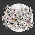 Exquisite Sculpture Carving Art On Ceramic Vase With Pink Flowers On Gold Pedestal