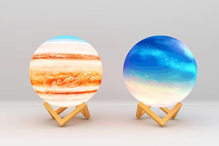Modern Table Lamp Saturn Moon Planet Decorative Table Lamp 3d model