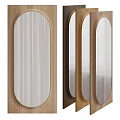 Wooden Framed Mirrors With Oval Round Shapes And Various Wood Tones For Modern Decor