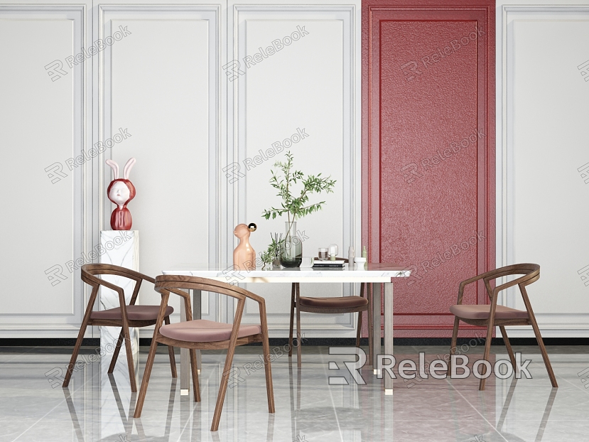 Modern Dining Table and Chair Combination model