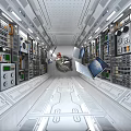 Futuristic Spacecraft Interior With Control Panels Digital Screens And Technical Equipment 3d model