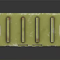 Weapon Storage Box Vintage Green Metal With Rusty Handles And Clasps