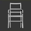 Elegant White Single Chair With Curved Armrests Rattan Woven Seat And Classic Style