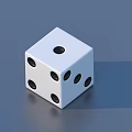 White Dice With Black Dots Arranged In Row As Household Items 3d model