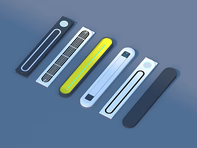 Modern LED Light Strips with Different Designs and Color Variations 3d model