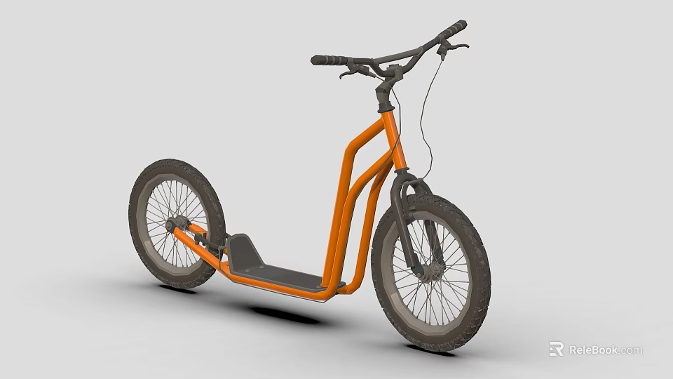 Modern Orange Bicycle With Unique Frame Design And Stylish Black Handlebars 3d model 