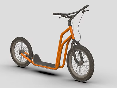 Modern Orange Bicycle With Unique Frame Design And Stylish Black Handlebars 3d model