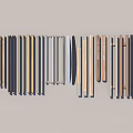 Assorted Stylish Door Handles in Various Materials and Colors Arranged Neatly