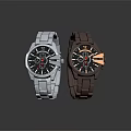 Fashionable Black And Blue Steel Strap Watches With Stylish Dial Design For Daily Use