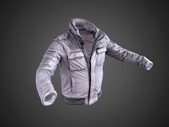 Grey Pad Field Jacket Open 3d model