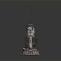 Vintage Kerosene Lamp With Classic Metal Frame And Glass Shade Design