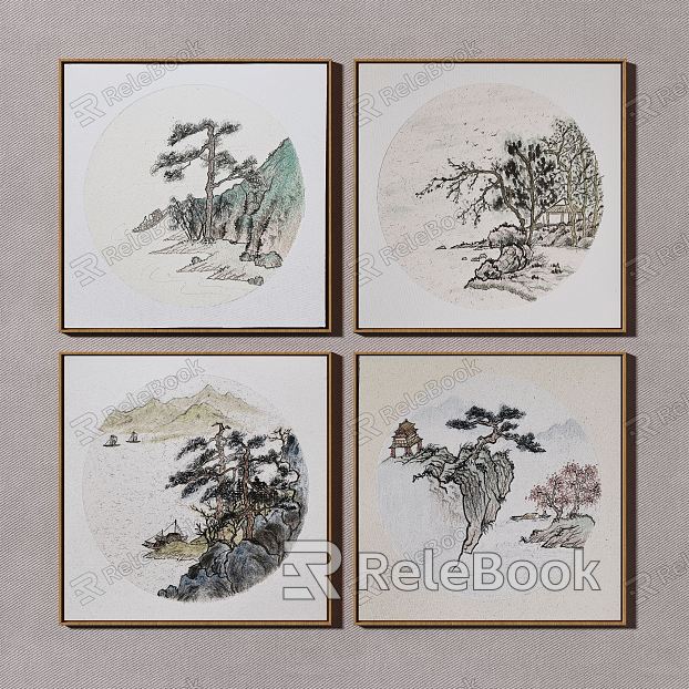 New Chinese Decorative Painting Hanging Painting model