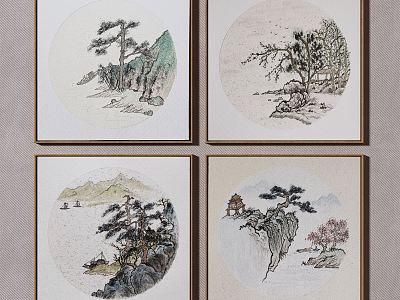 New Chinese Decorative Painting Hanging Painting model