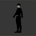 Fictional Character In Black Uniform With Hat Standing Arms Outstretched Pose