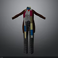 Stylish Winter Outfit With Brown Coat Red Shirt Plaid Pants And Colorful Scarf