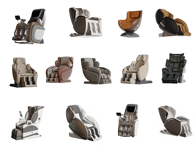 Various Luxury Massage Chair Designs With Ergonomic Features And Comfortable Seats 3d model