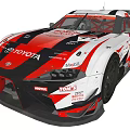 Toyota Racing Car With Red And White Livery Aerodynamic Design Multiple Angles