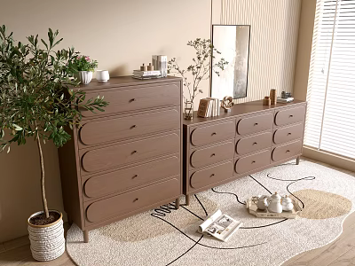 Modern Wood Grain Cabinet Simple Style Cabinet Whole Cabinet Sideboard Balcony Cabinet Storage Cabinet Entrance Cabinet 3d model