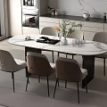 Dining Table Combination Dining Table Restaurant 3d model