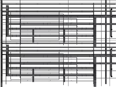 Modern Ceiling Design Featuring Structural Grid Lines And Framework Layout 3d model