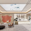 Modern Dental Treatment Room With Pink Chair Blue Ceiling Light And Bear Decoration