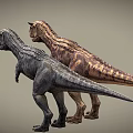 Two Realistic Dinosaurs Standing With Detailed Skin And Natural Poses