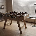 Modern Solid Wood Foosball Entertainment Table Placed In Bright Cozy Indoor Home Leisure Space
