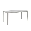 Modern White Rectangular Dining Table Set With Slim Legs And Minimalist Design 3d model