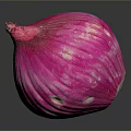 Vibrant Pink Onion With Shiny Surface On Dark Background And Reflection 3d model